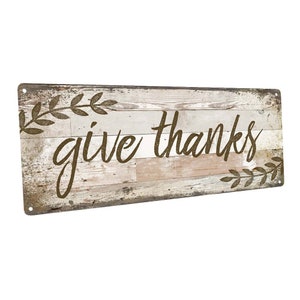 Letrero de metal con la frase "Da las gracias": decoración de pared para ocasiones especiales