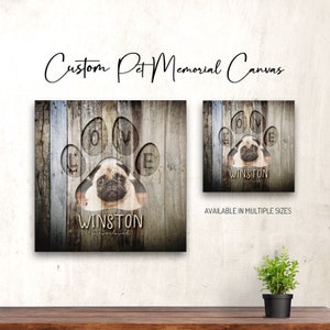 Custom Photo Pet Memorial Canvas: Pet Loss, Condolence Gift, Keepsake, Personalized Gift