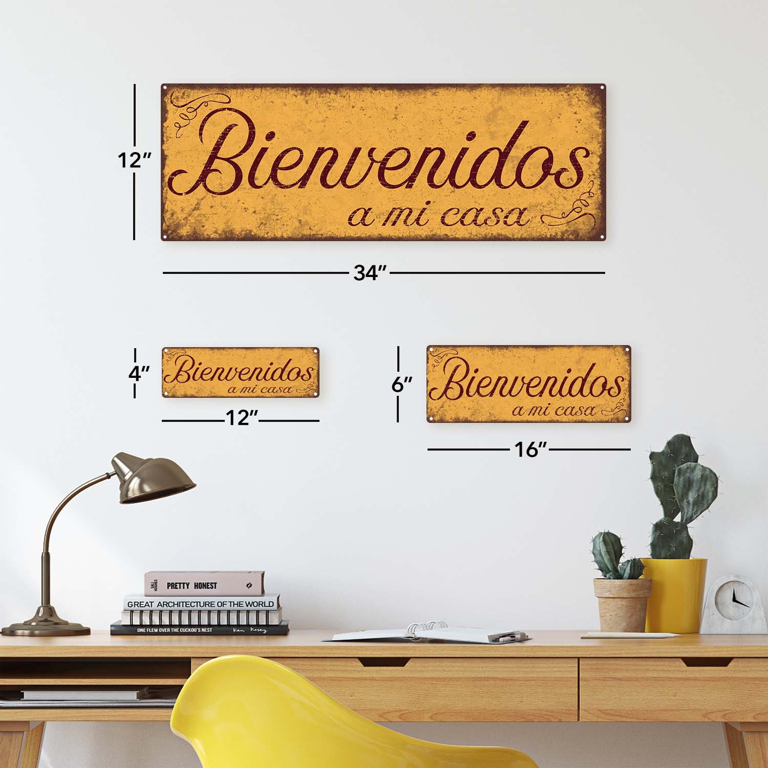 Bienvenidos a me casa Metal Sign Wall Decor for Home and 