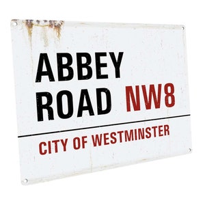 Abbey Road Westminster Street Sign Metal Art Print; for Home, Office, Studio, Bar, Gameroom, Man Cave