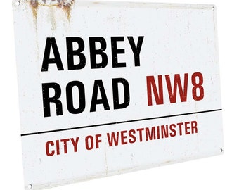 Abbey Road Westminster Street Sign Metal Art Print; for Home, Office, Studio, Bar, Gameroom, Man Cave