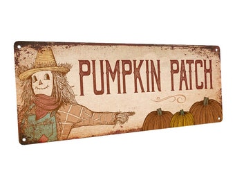 Pumpkin Patch Metal Sign; Wall Decor for Seasonal Ocassions
