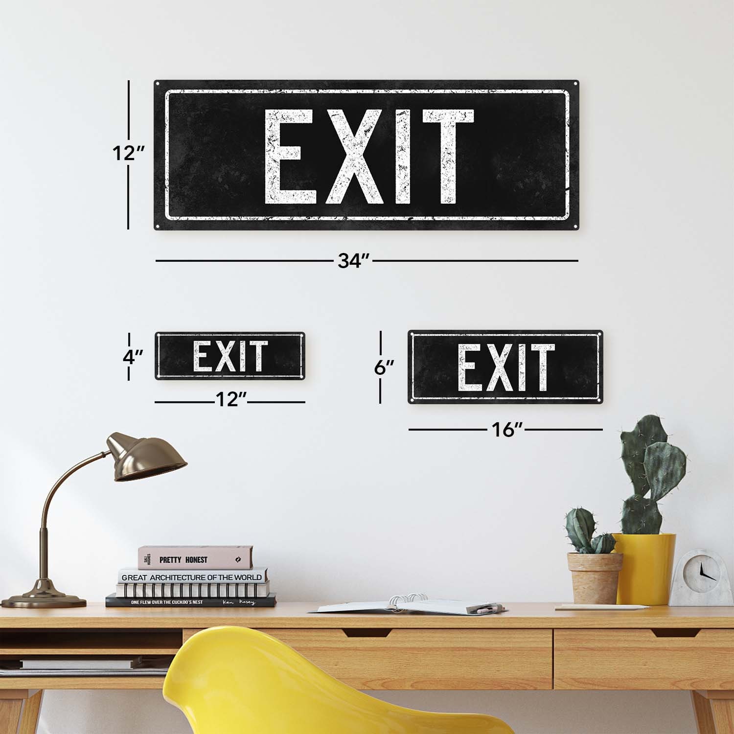 Black Exit Metal Sign; Wall Decor for Home and Office - Etsy