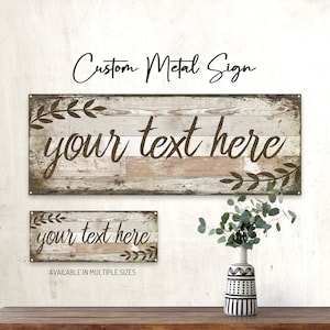 CUSTOM Rustic Wood Design on Metal Sign; Wall Decor for Home and Office, Personalized Gift