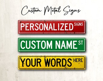 Personalized Street Sign; CUSTOM Metal Street Sign with Your Name, Personlized Gift