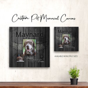 Custom Photo Pet Memorial Canvas: Pet Loss, Condolence Gift, Keepsake, Personalized Gift
