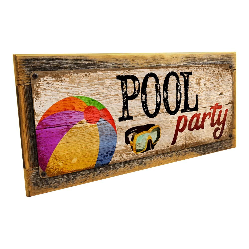 Pool Party Metal Sign Wall Decor for Porch Patio or Deck | Etsy
