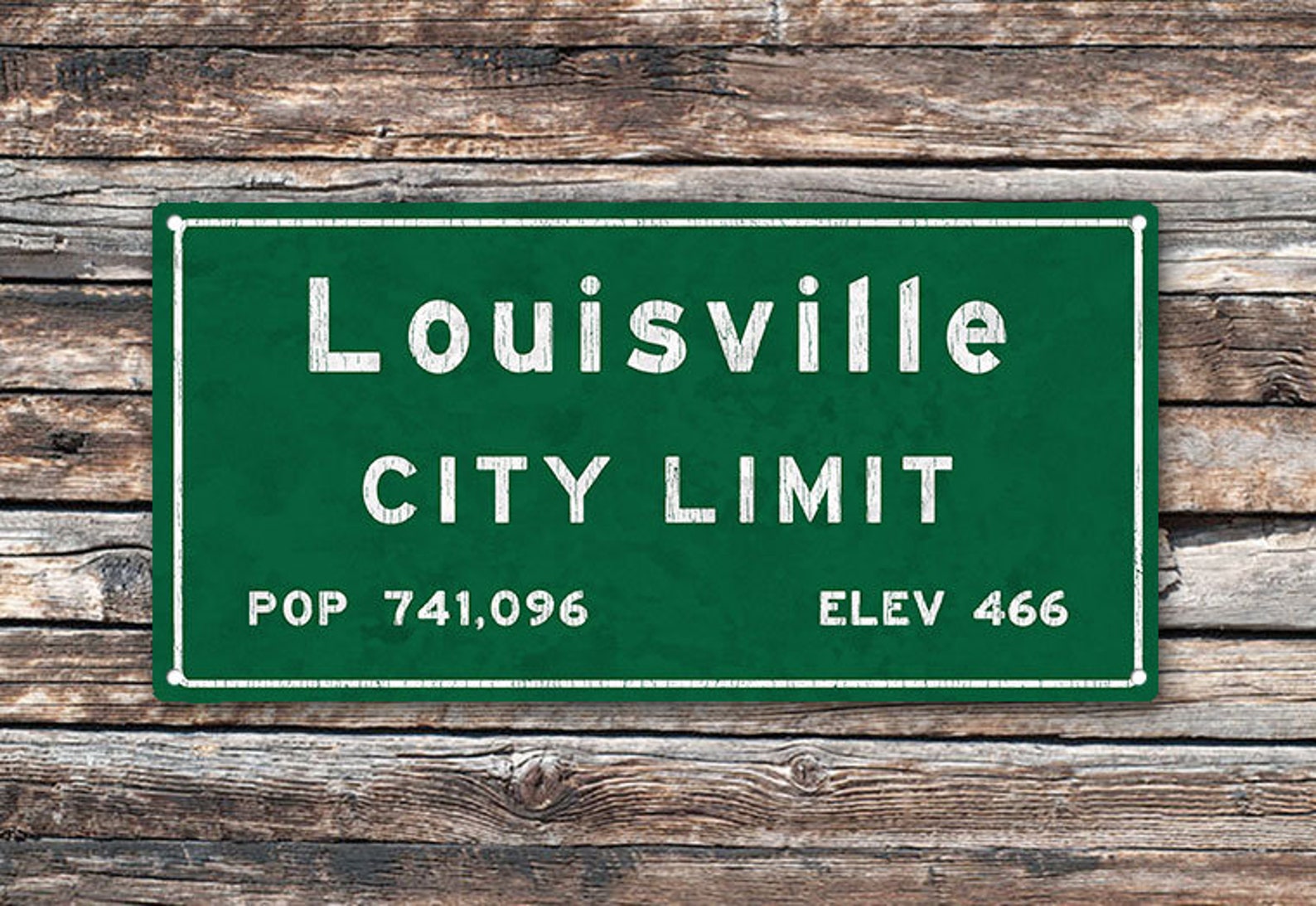 Louisville City Limit Metal Sign Kentucky Population Etsy
