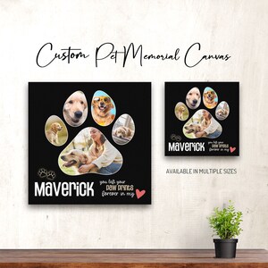 Custom Photo Pet Memorial Canvas: Pet Loss, Condolence Gift, Keepsake, Personalized Gift