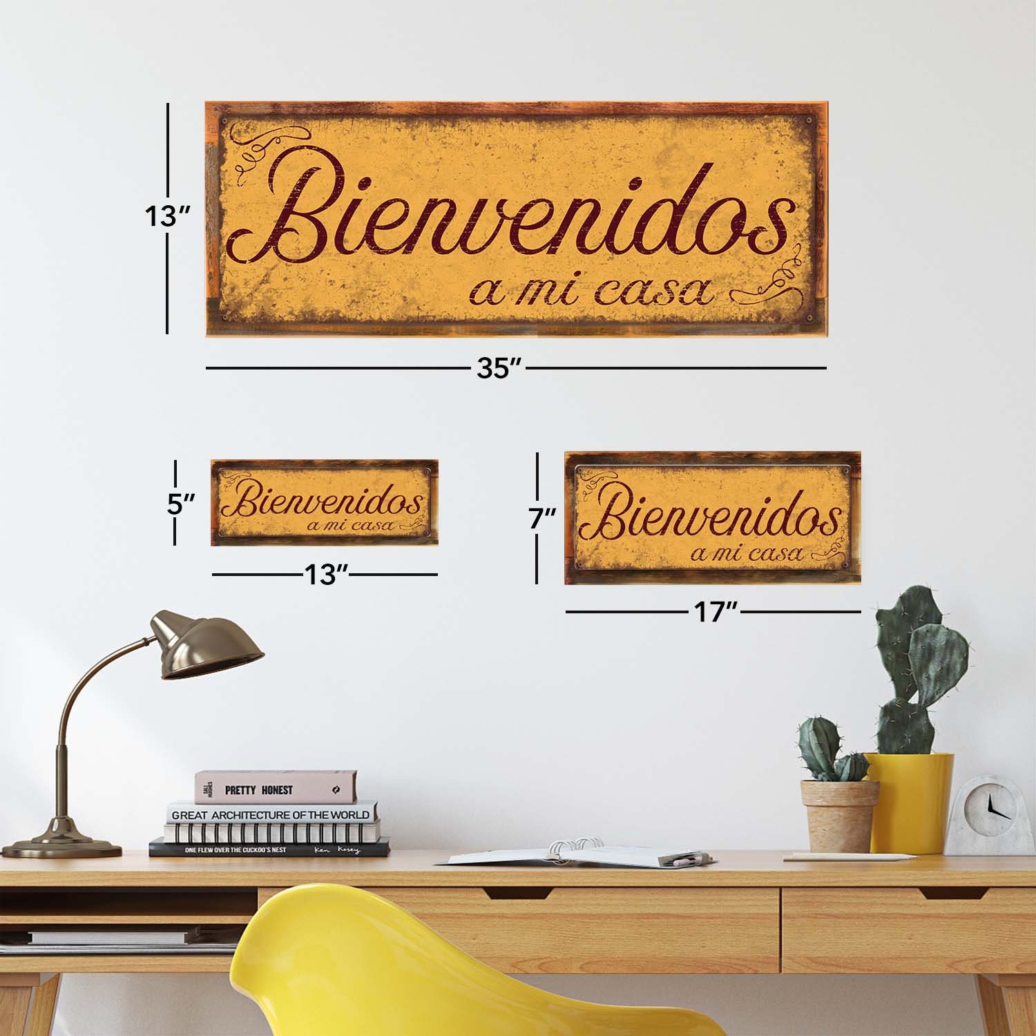 Bienvenidos a me casa Metal Sign Wall Decor for Home and 