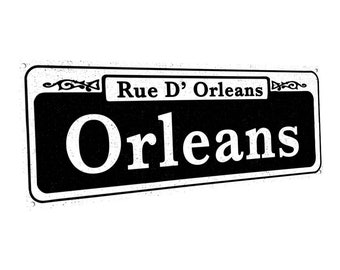 Orleans Street - New Orleans Style Metal Street Sign, Rustic, Vintage