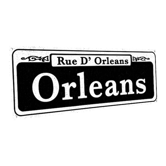 Orleans Street - New Orleans Style Metal Street Sign, Rustic
