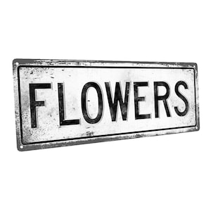 Flowers Metal Sign; Wall Decor for Home