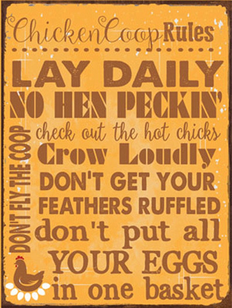 Chicken Coop Rules Metal Sign Humor Poultry Farm Decor Etsy