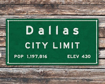 TEXAS  City Limit Sign Aluminum COLMESNEIL 