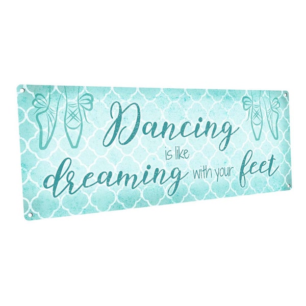 Blue Dancing is Like Dreaming With Your Feet Metal Art Print for Decorating Home and Office MEM2115-B