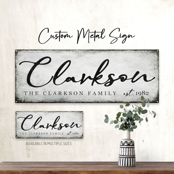 CUSTOM Rustic Farmhouse Design Metal Sign; Wall Decor for Home and Office, Personalized Gift