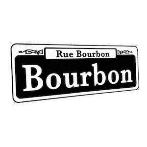 Bourbon Street - New Orleans Style Metal Street Sign, Rustic, Vintage