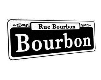 Bourbon Street - New Orleans Style Metal Street Sign, Rustic