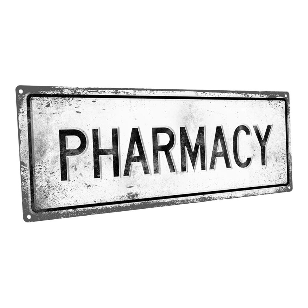 Retro Pharmacy Metal Sign; Wall Decor for Office, Bath and Laundry - Etsy