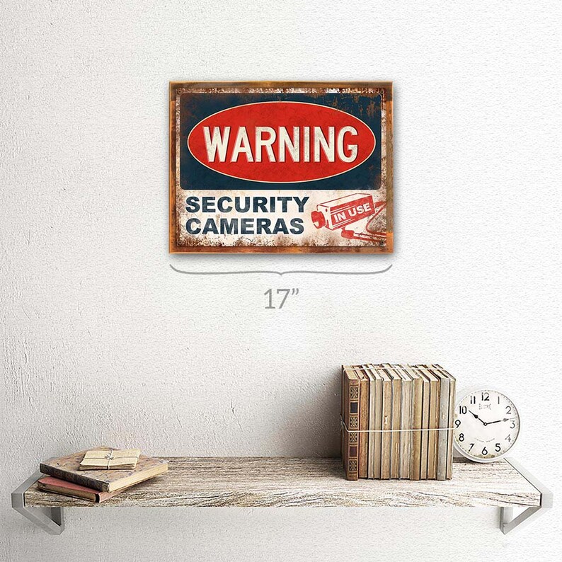 Warning, Security Cameras in Use Metal Sign Wall Decor for Home and Office image 5