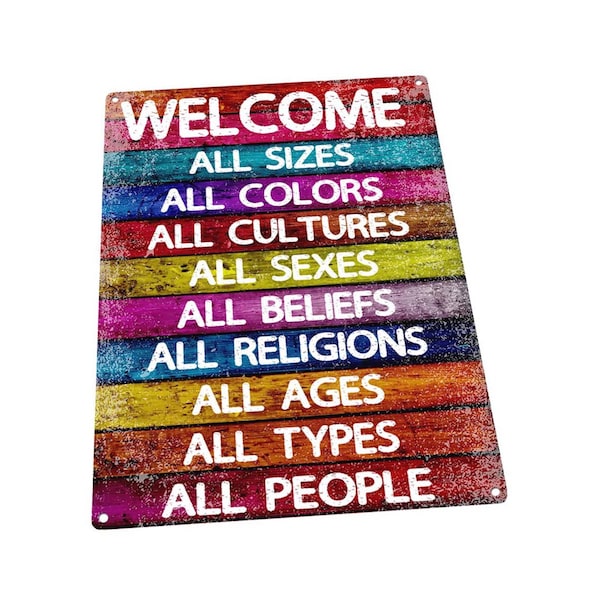 All Welcome  Metal Sign; Wall Decor for Office or Meeting Room