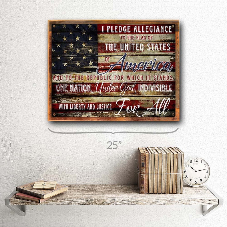 Pledge of Allegiance Metal Sign; Wall Decor for Office or Meeting Room ...