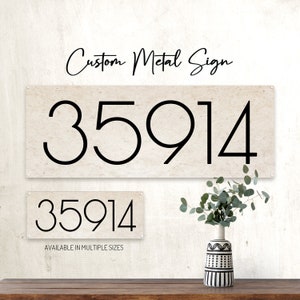 Sun Protected CUSTOM Modern Metal Street Address House Number Sign, Personalized Gift