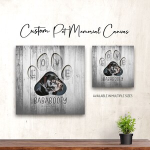Custom Photo Pet Memorial Canvas: Pet Loss, Condolence Gift, Keepsake, Personalized Gift
