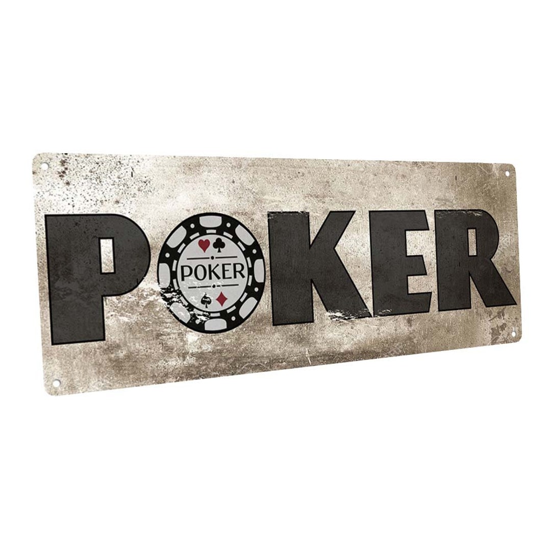 Poker Ranks Metal Wall Sign | Man Cave Casino Decor | Playing Card Gift For Dad