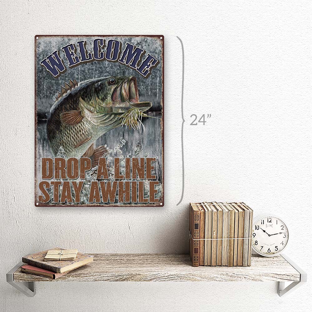 Bass Fishing Metal Welcome Sign for Vacation Home Decor | Etsy