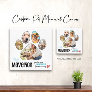 Custom Photo Pet Memorial Canvas: Pet Loss, Condolence Gift, Keepsake, Personalized Gift