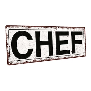 Chef Metal Sign; Wall Decor for Home and Office