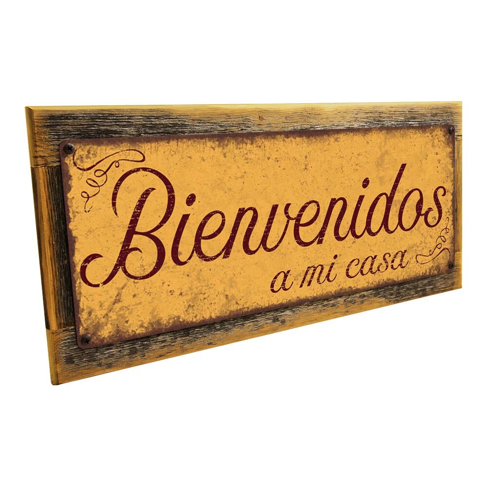 Bienvenidos a me casa Metal Sign Wall Decor for Home and 