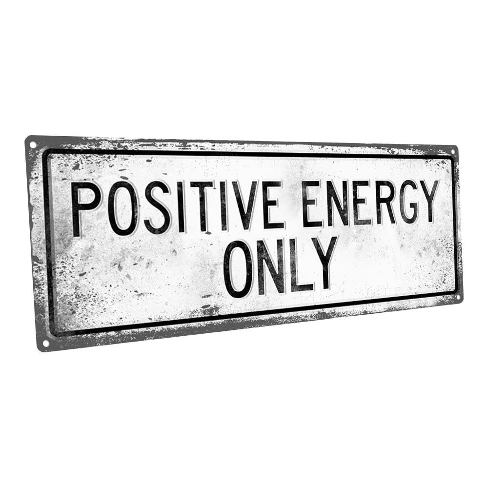 Retro Positive Energy Only Metal Sign; Wall Decor for Studio and