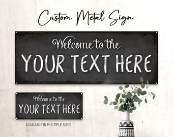 CUSTOM Welcome Sign, Vintage, Retro, Black Chalkboard Look, Personalized Gift