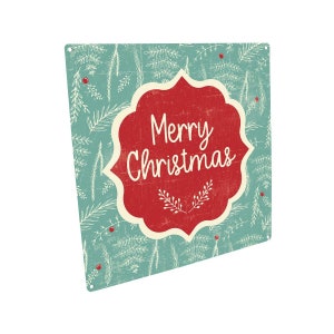 Merry Christmas Metal Sign; Wall Decor for Home, Office, Business