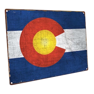 Colorado Flag Metal Sign; Wall Decor for Home and Office