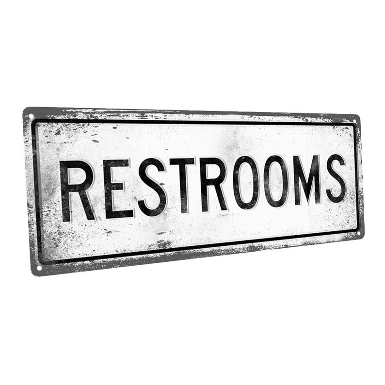 Restrooms Metal Sign Wall Decor for Bath or Laundry Etsy