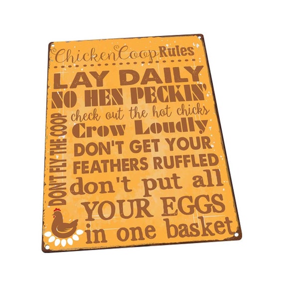 Chicken COOP Rules Metal Sign