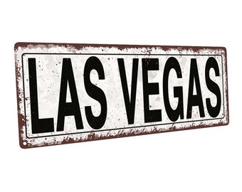 Las Vegas Metal Street Sign, Rustic, Vintage