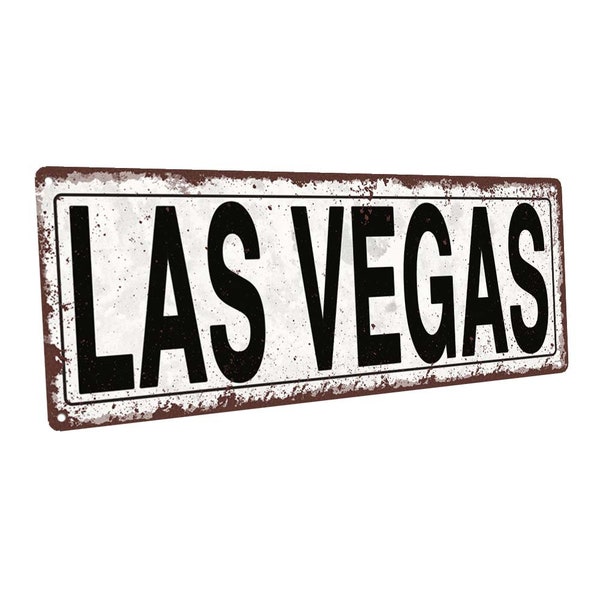 Las Vegas Metal Street Sign, Rustic, Vintage