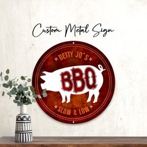 CUSTOM BBQ Metal Sign, for Patio, Grill, Barbeque, Dad, Father, Deck, Personalized Gift