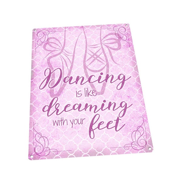 Dancing Is Like Dreaming With Your Feet Metal Art Print for Decorating Home and Office MEM1088