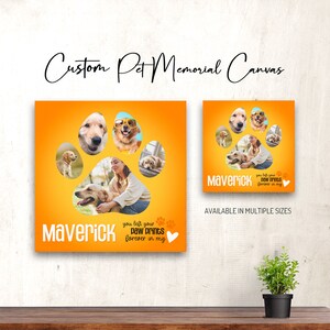 Custom Photo Pet Memorial Canvas: Pet Loss, Condolence Gift, Keepsake, Personalized Gift