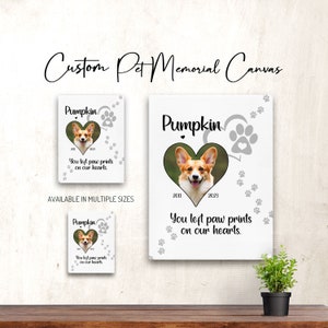 Custom Photo Pet Memorial Canvas: Pet Loss, Condolence Gift, Keepsake, Personalized Gift