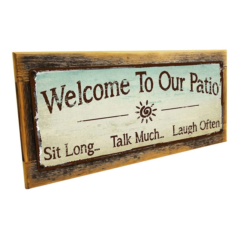 to Our Patio Metal Sign Wall Decor for Porch Patio Etsy