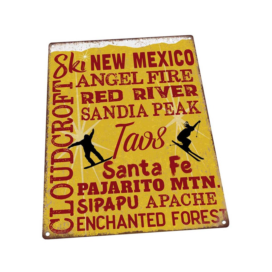 Ski New Mexico Metal Art Print for Decorating Vacation Cabin Etsy