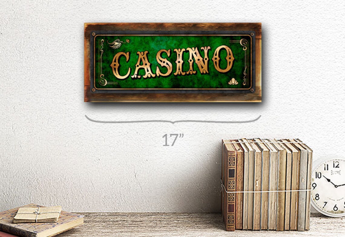 Casino Art Deco Metal Sign Vintage Retro MEM2096 | Etsy