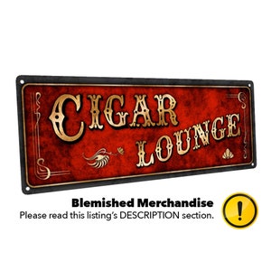 Metal Sign CIGARS tobacco smoker cigar smoke shop smoking club yellow 3" x 12" 